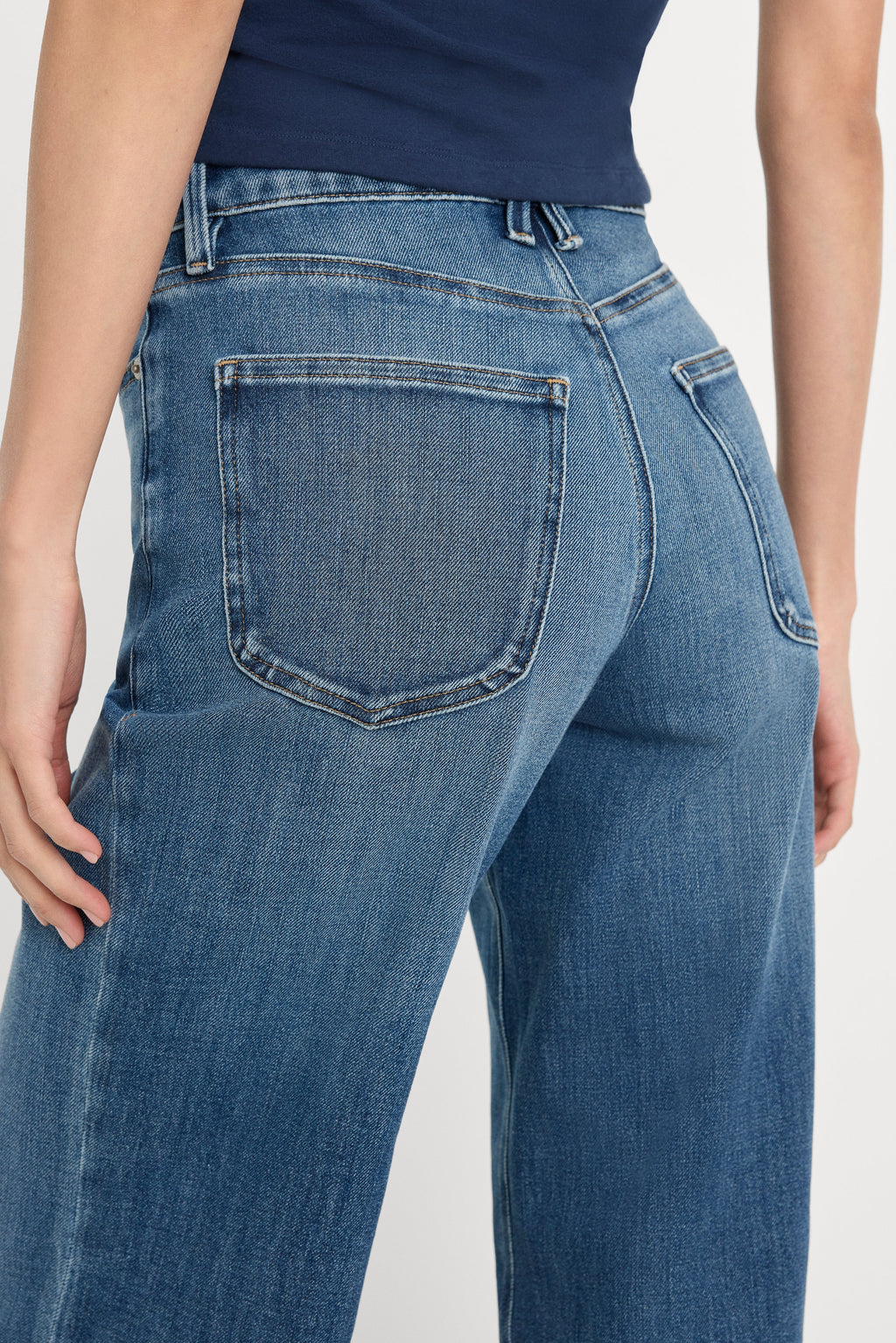 Luxury SOFT TECH GOOD WAIST PALAZZO ANKLE JEANS INDIGO1281