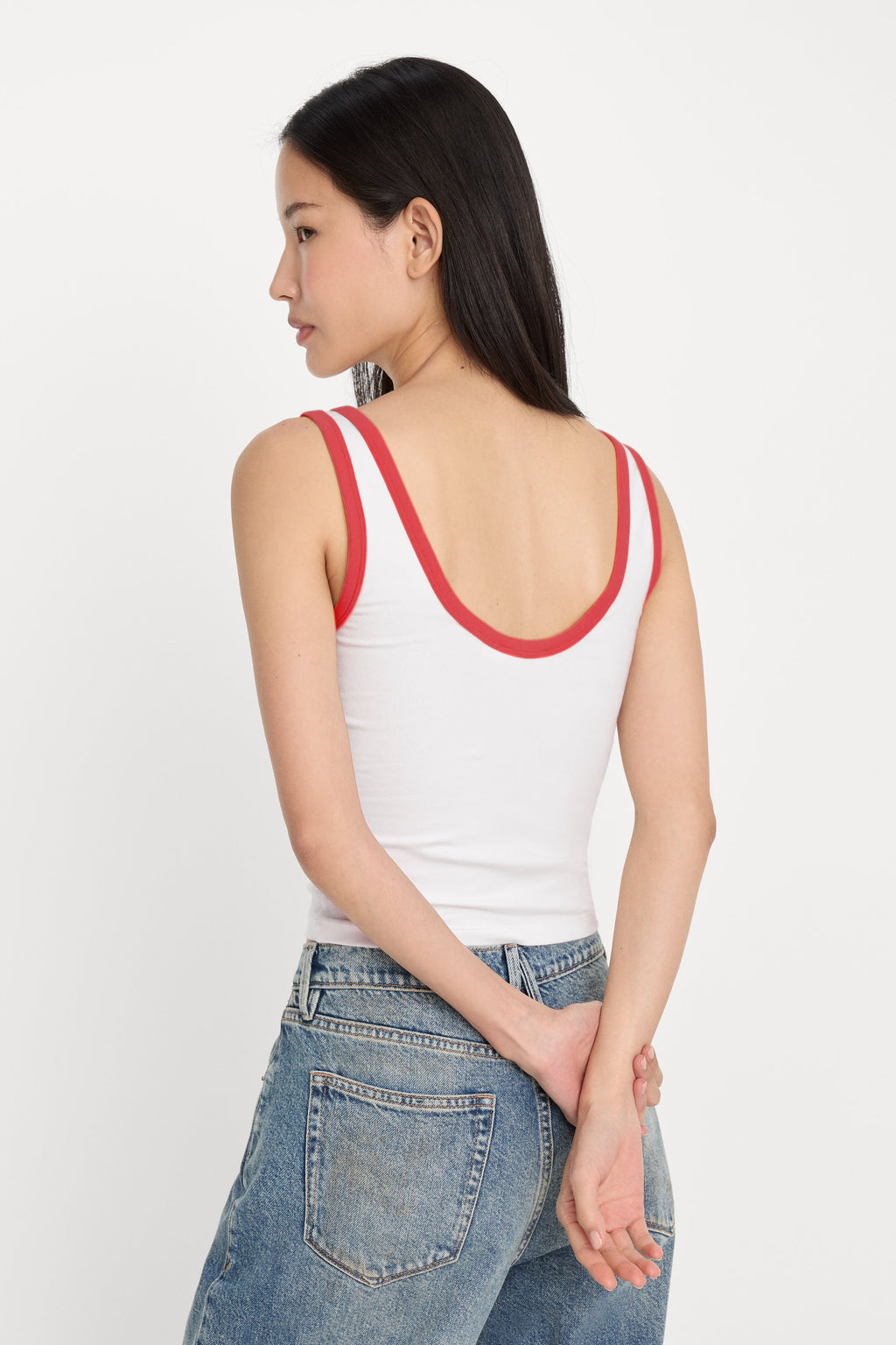 Luxury SUPER STRETCH RINGER TANK FLAMING HOT