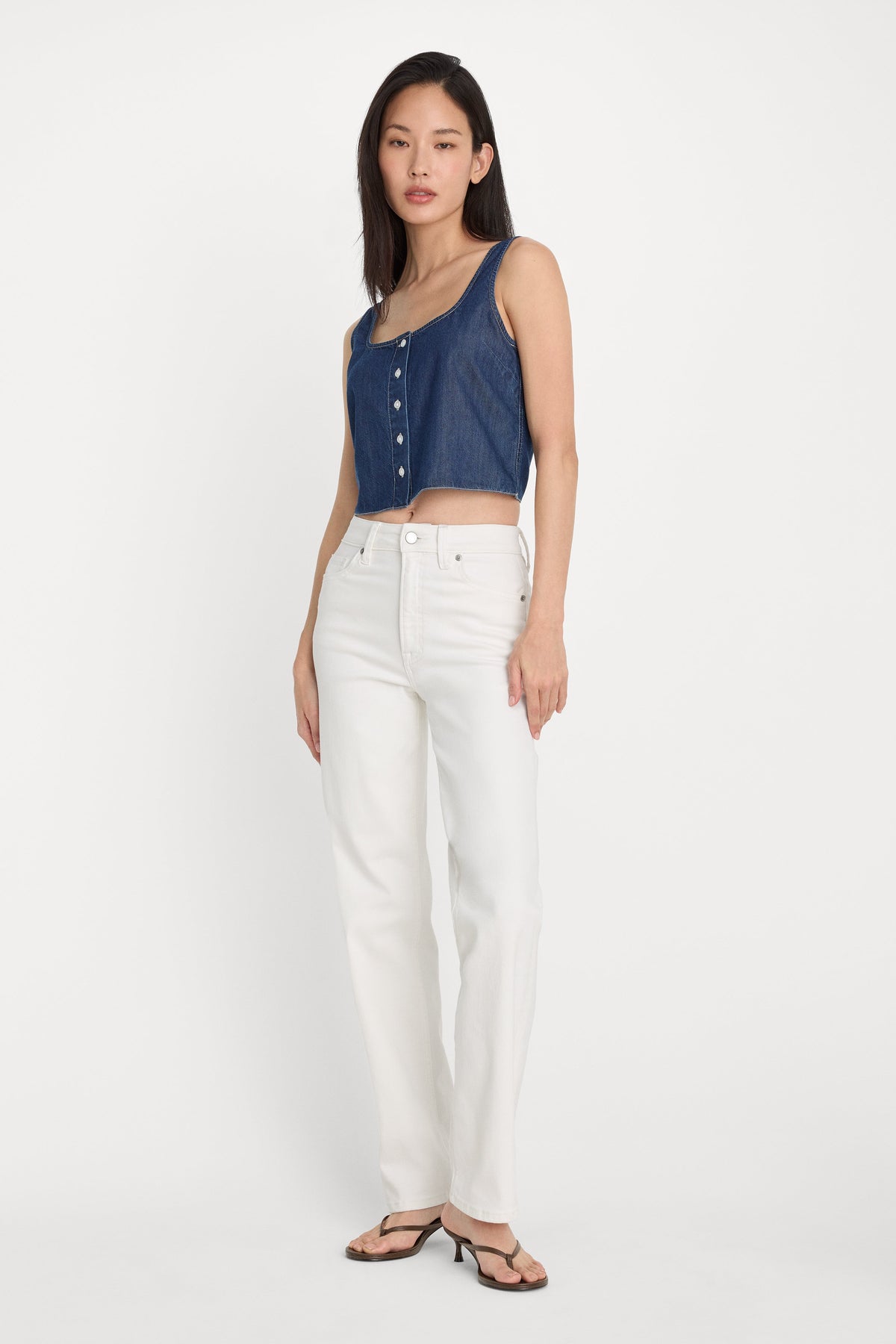 Luxury GOOD TRUE STRAIGHT JEANS WHITE001