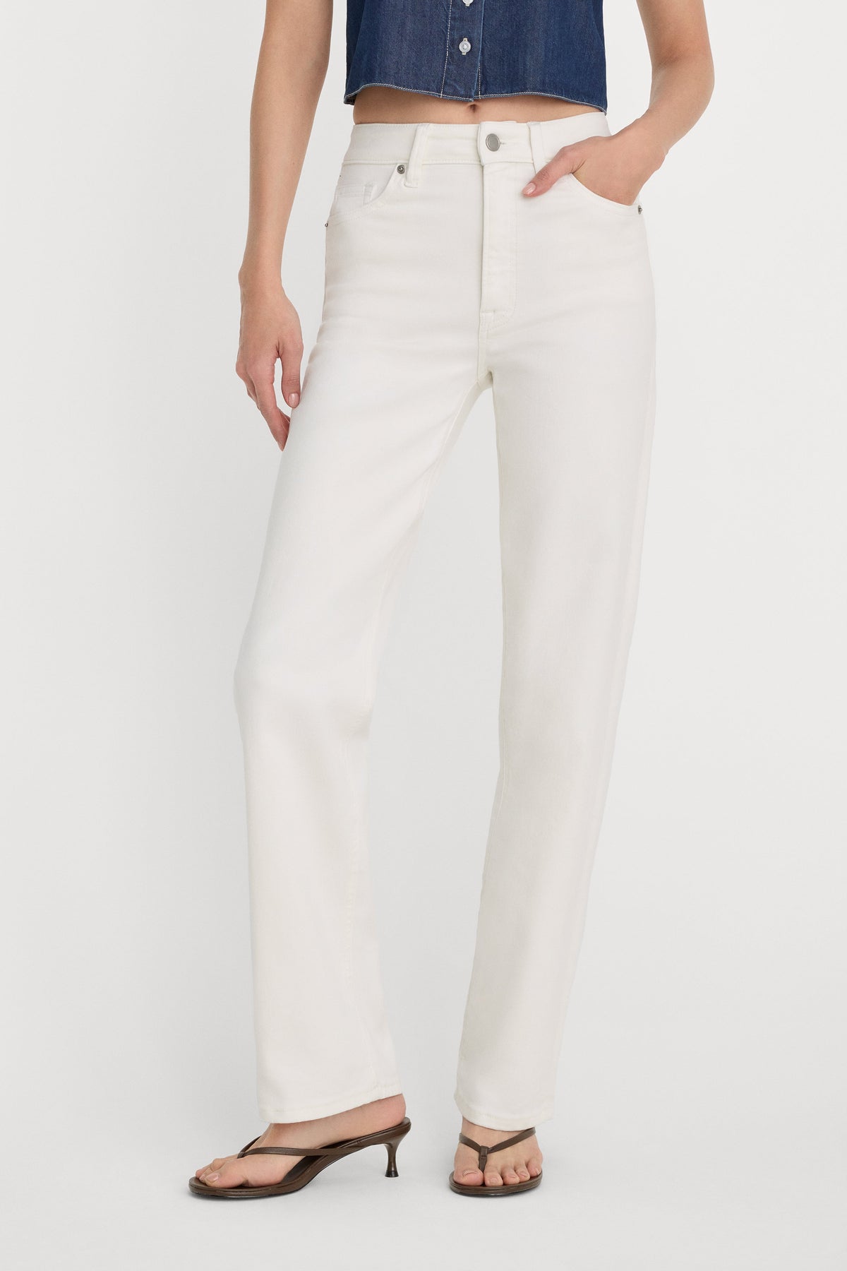 Luxury GOOD TRUE STRAIGHT JEANS WHITE001