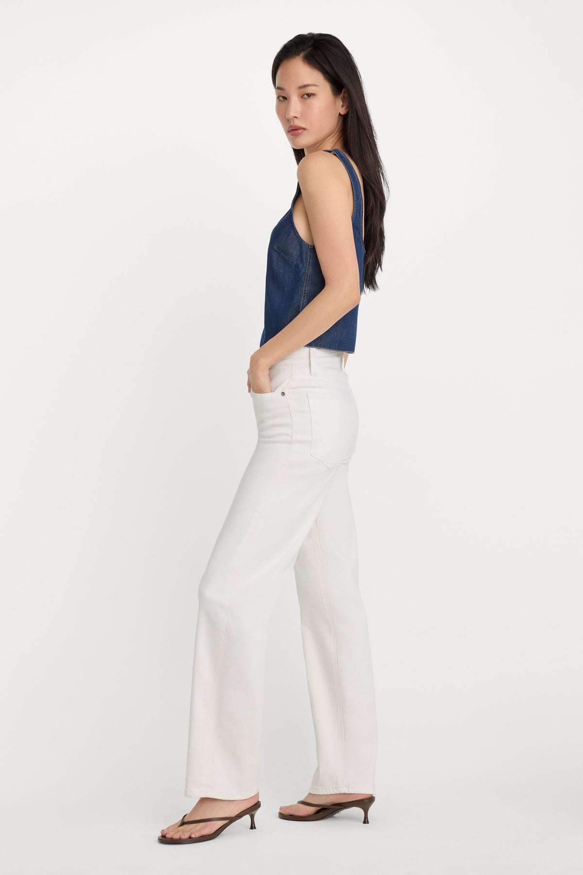Luxury GOOD TRUE STRAIGHT JEANS WHITE001