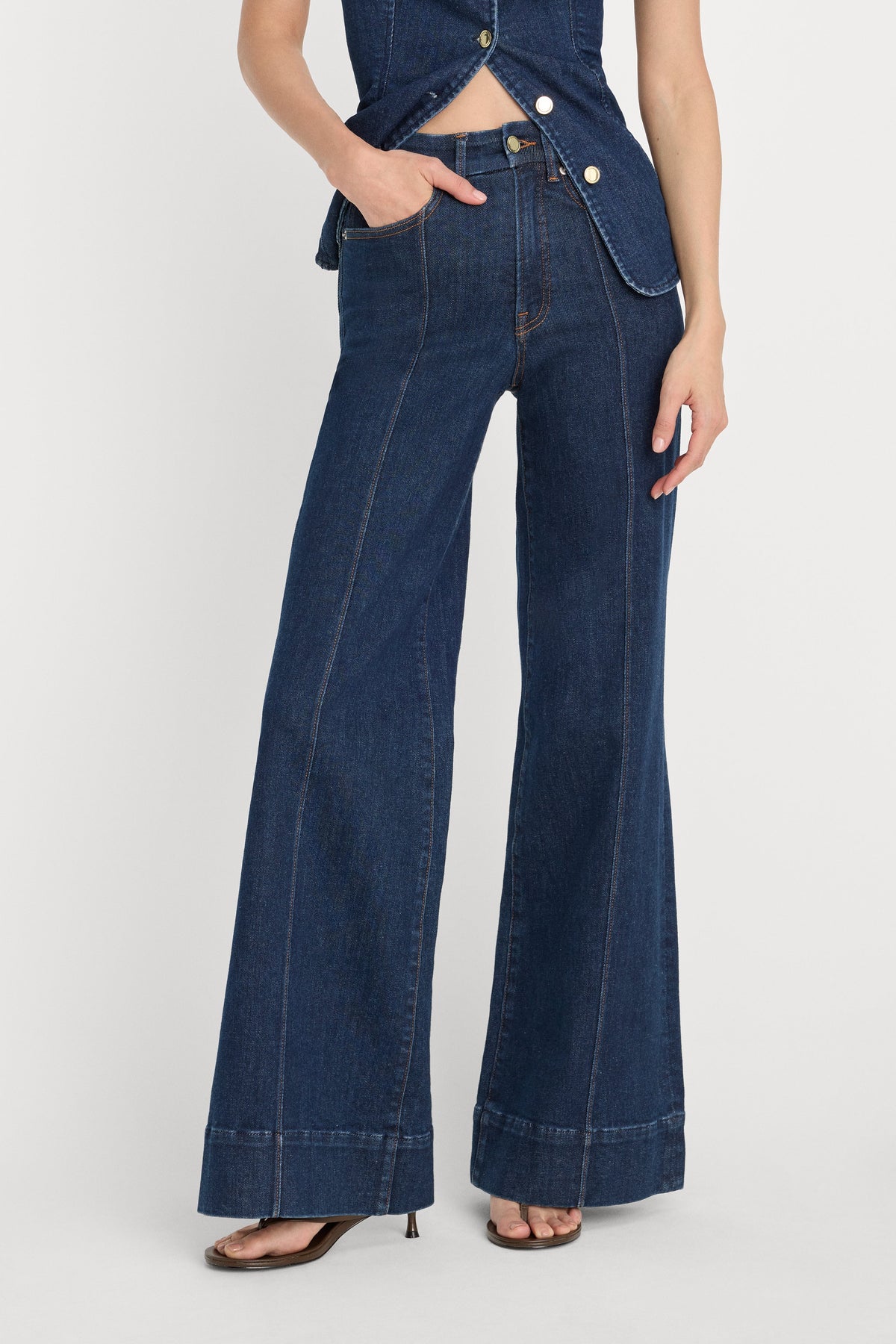 Luxury GOOD WAIST PALAZZO JEANS INDIGO1169
