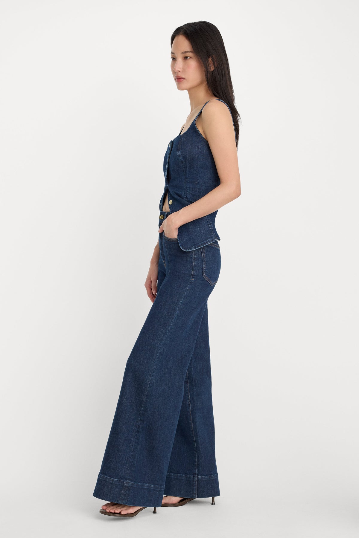 Luxury GOOD WAIST PALAZZO JEANS INDIGO1169