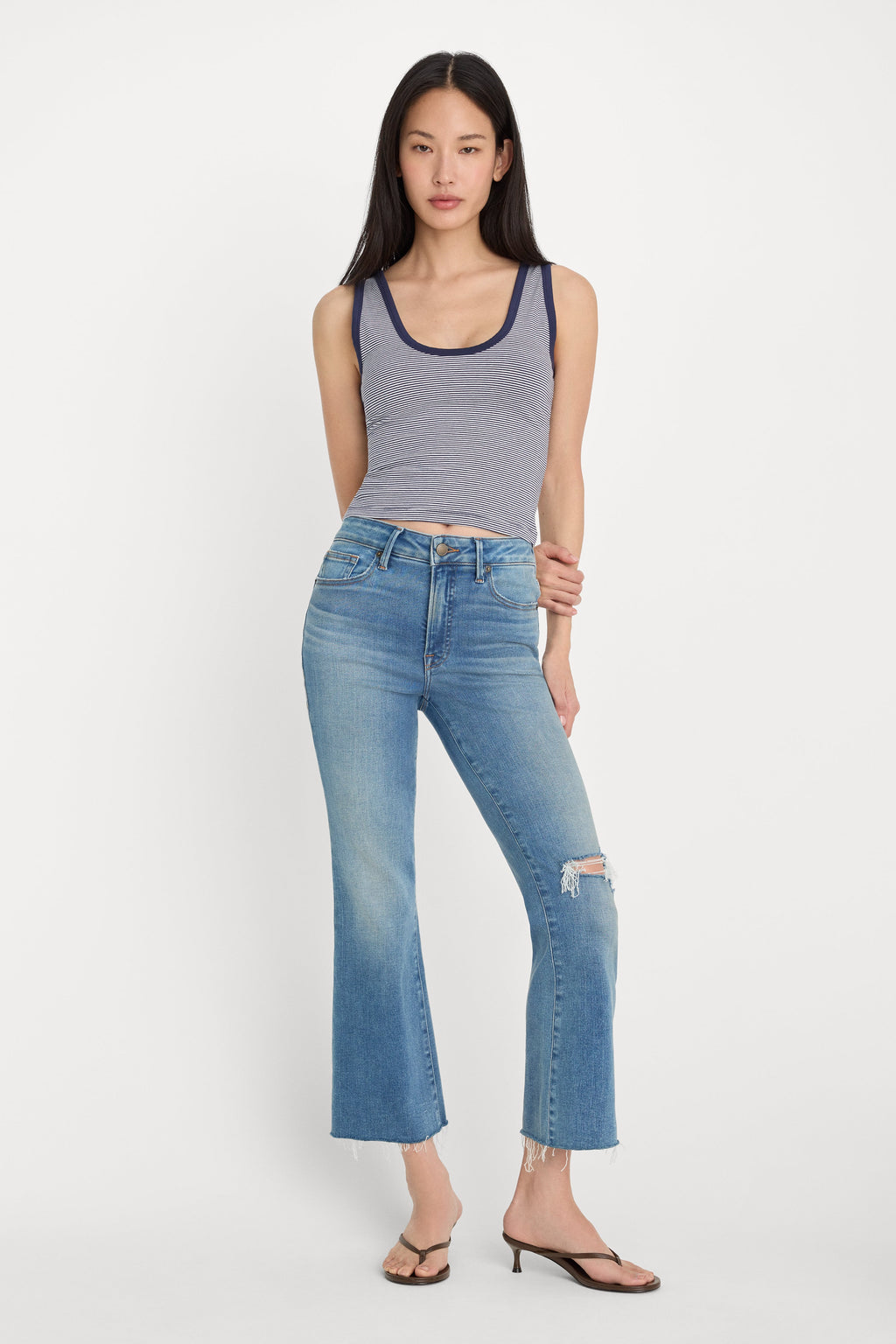 Luxury SOFT TECH GOOD LEGS CROP MINI BOOT JEANS INDIGO1210