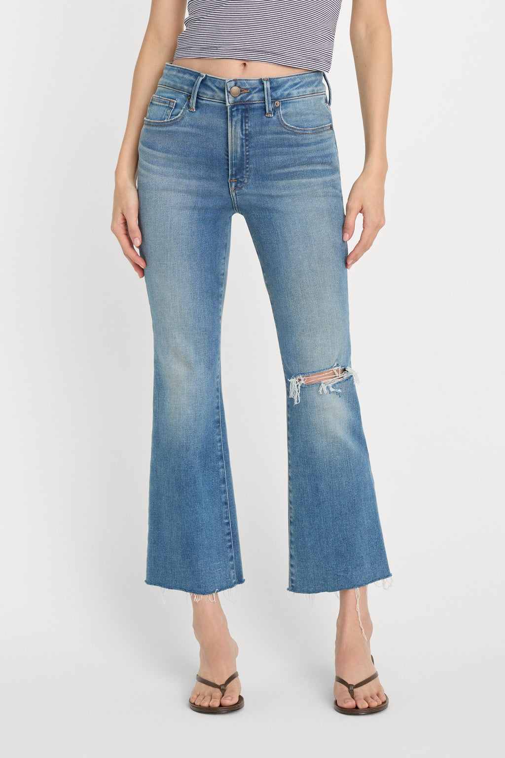 Luxury SOFT TECH GOOD LEGS CROP MINI BOOT JEANS INDIGO1210