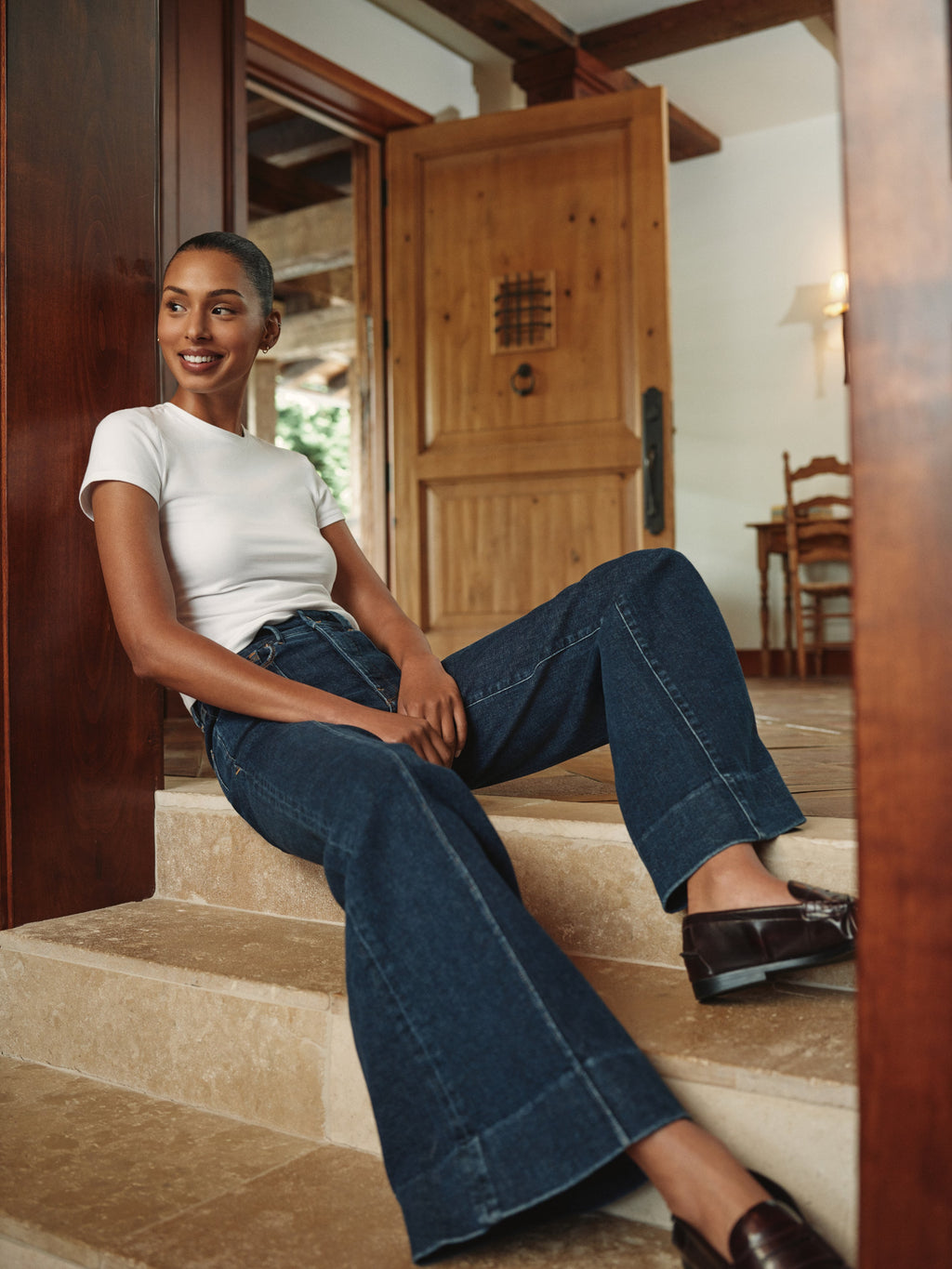 Luxury GOOD WAIST PALAZZO JEANS INDIGO1169