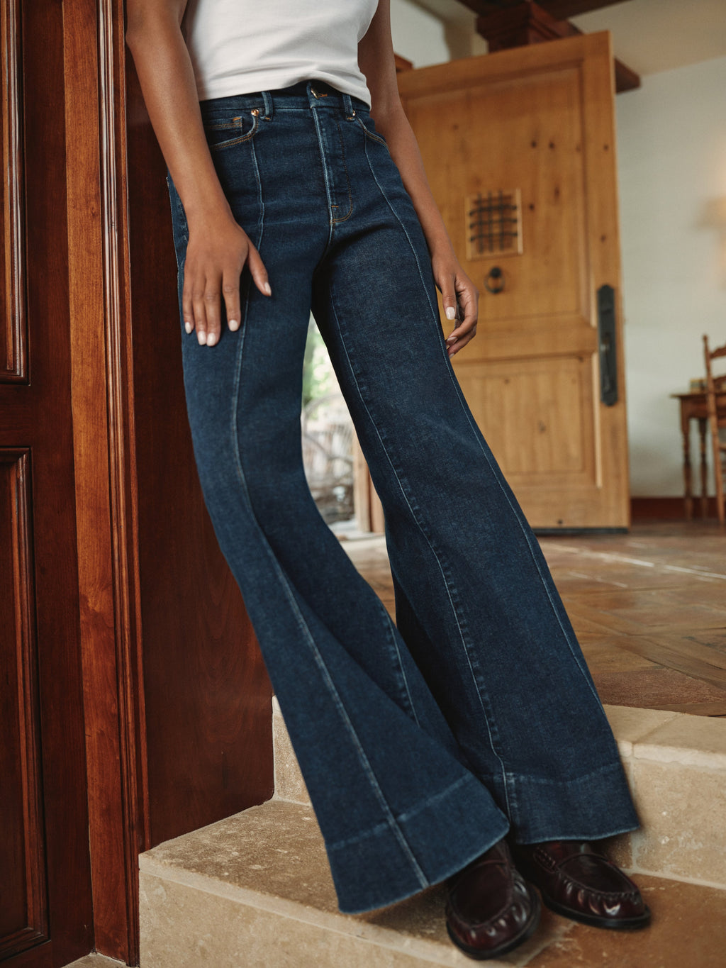 Luxury GOOD WAIST PALAZZO JEANS INDIGO1169