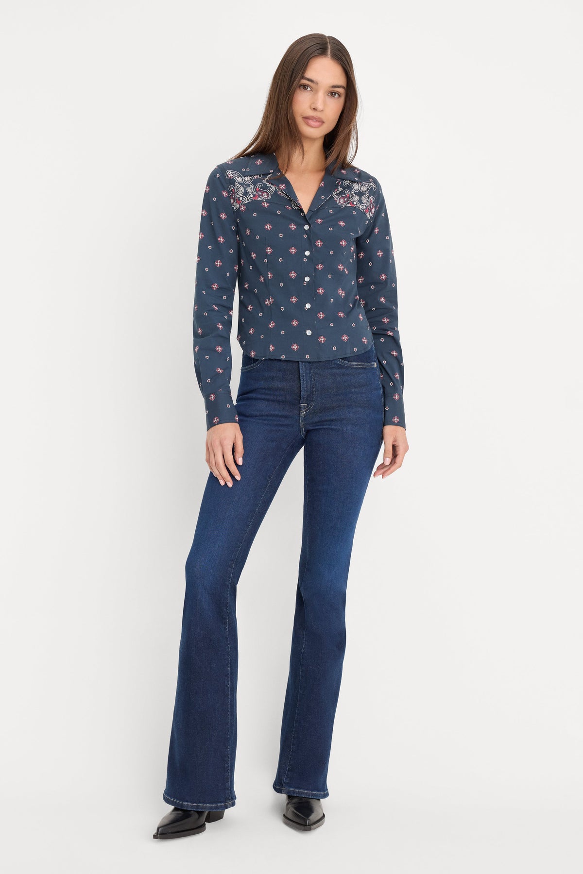 Luxury DOLLY TAILORED POPLIN SHIRT NEW NAVY BANDANA PRINT