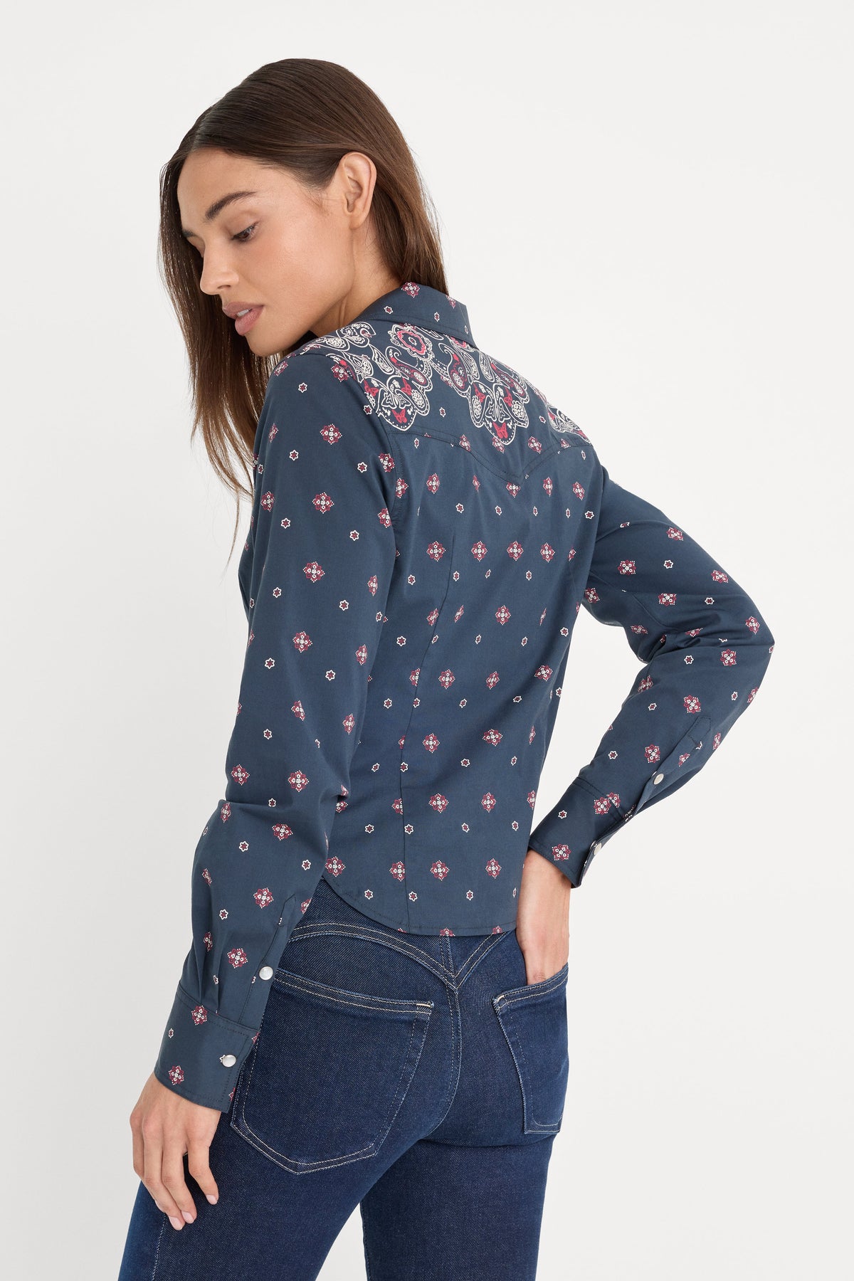 Luxury DOLLY TAILORED POPLIN SHIRT NEW NAVY BANDANA PRINT