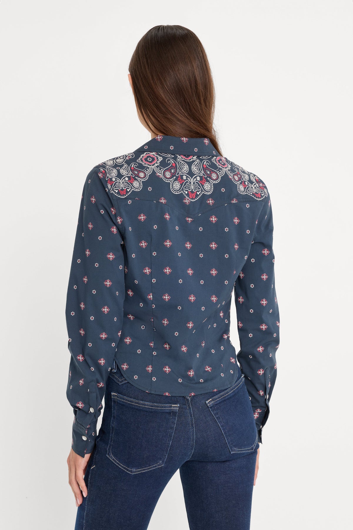 Luxury DOLLY TAILORED POPLIN SHIRT NEW NAVY BANDANA PRINT