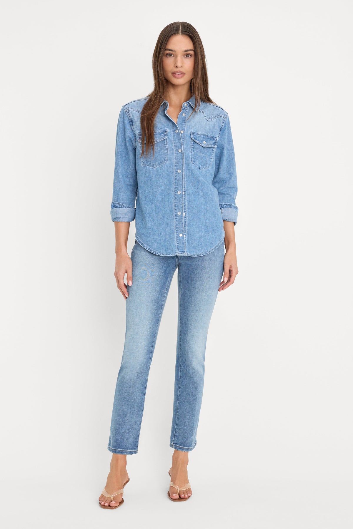 Luxury DOLLY SLIM FIT DENIM SHIRT LIGHT BLUE