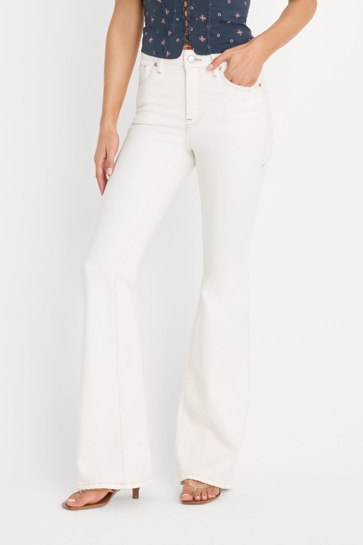Luxury DOLLY JOLEANS GOOD LEGS FLARE JEANS VINTAGE WHITE