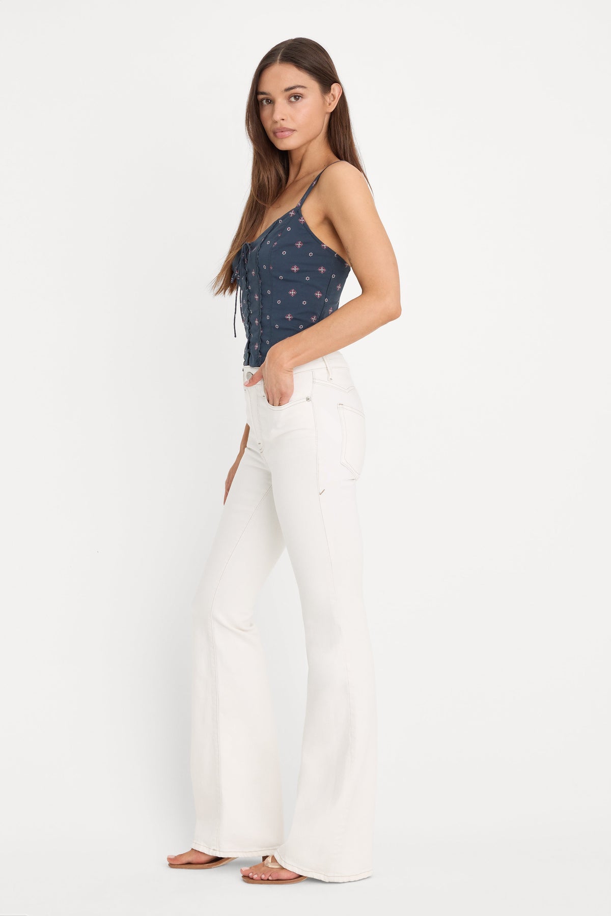 Luxury DOLLY JOLEANS GOOD LEGS FLARE JEANS VINTAGE WHITE