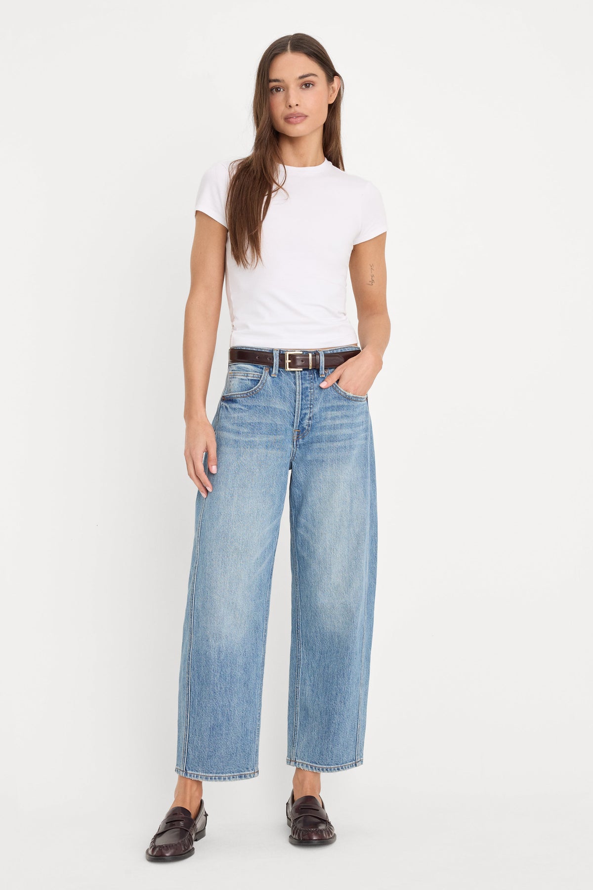 Luxury VINTAGE BARREL ANKLE JEANS INDIGO1350