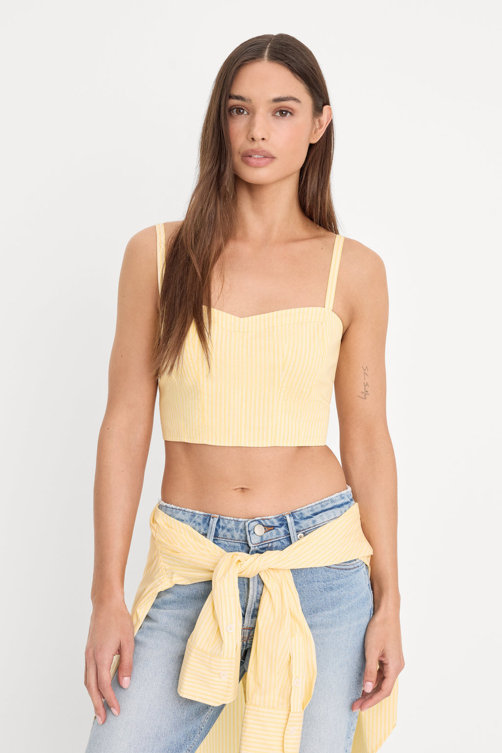 Luxury POPLIN BUSTIER CAMI TOP BUTTERBEAM STRIPE