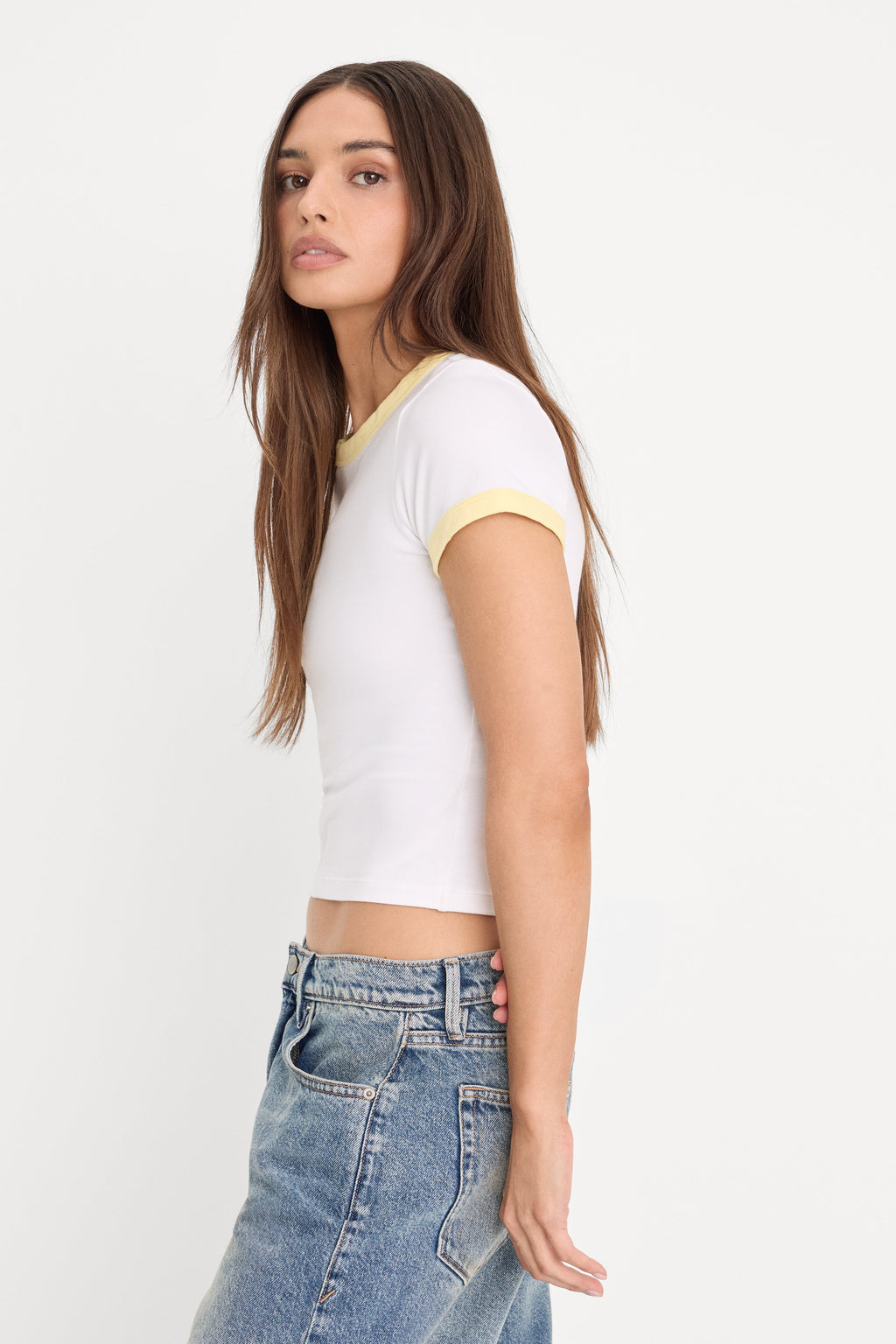 Luxury THE RINGER BABY TEE WHITE001