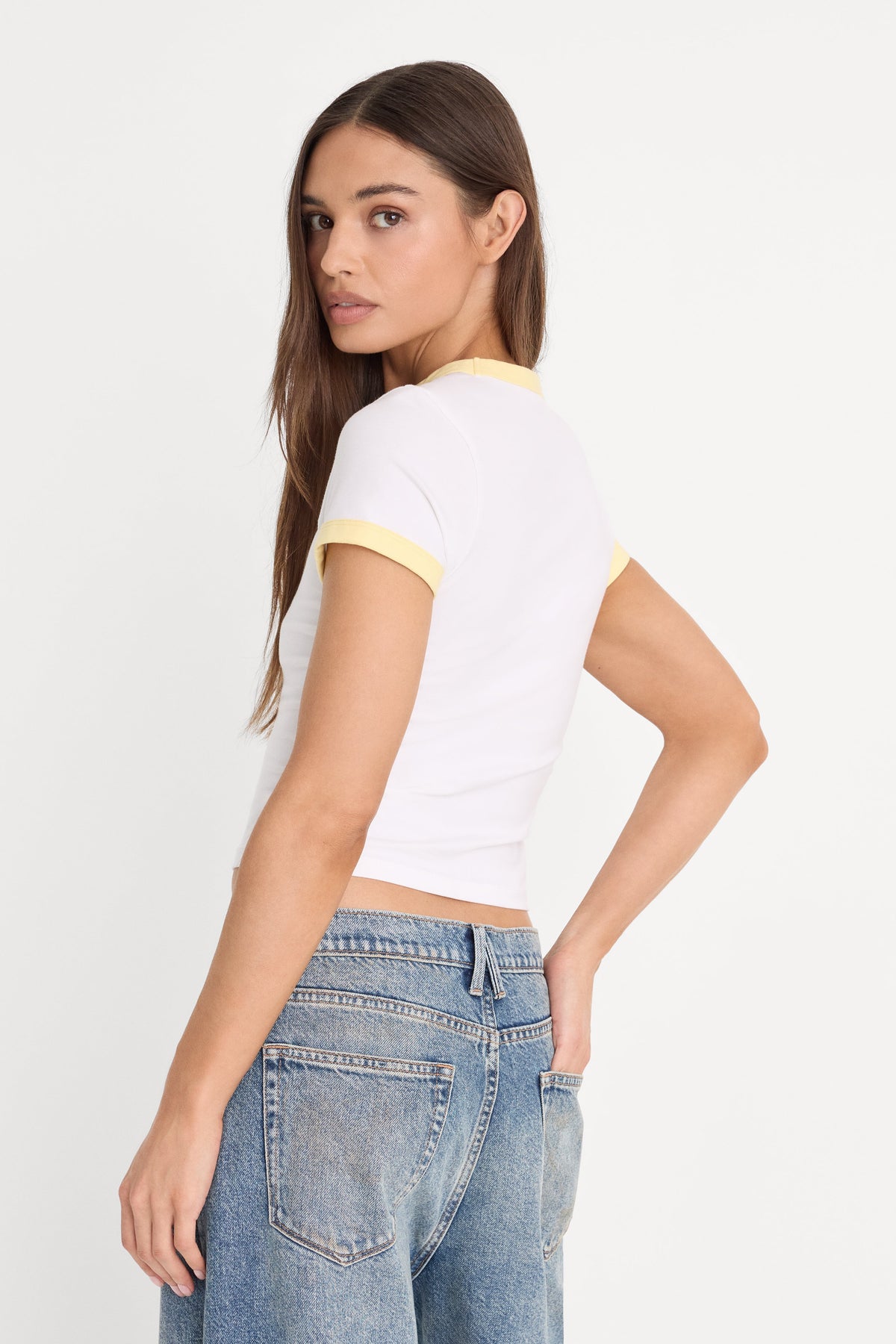 Luxury THE RINGER BABY TEE WHITE001