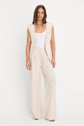 Luxury THE RELAXED LINEN TROUSER OAT