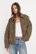 Luxury THE BETTER THAN LEATHER BOMBER JACKET STONE