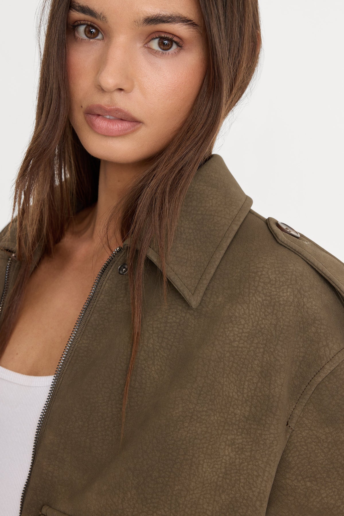 Luxury THE BETTER THAN LEATHER BOMBER JACKET STONE