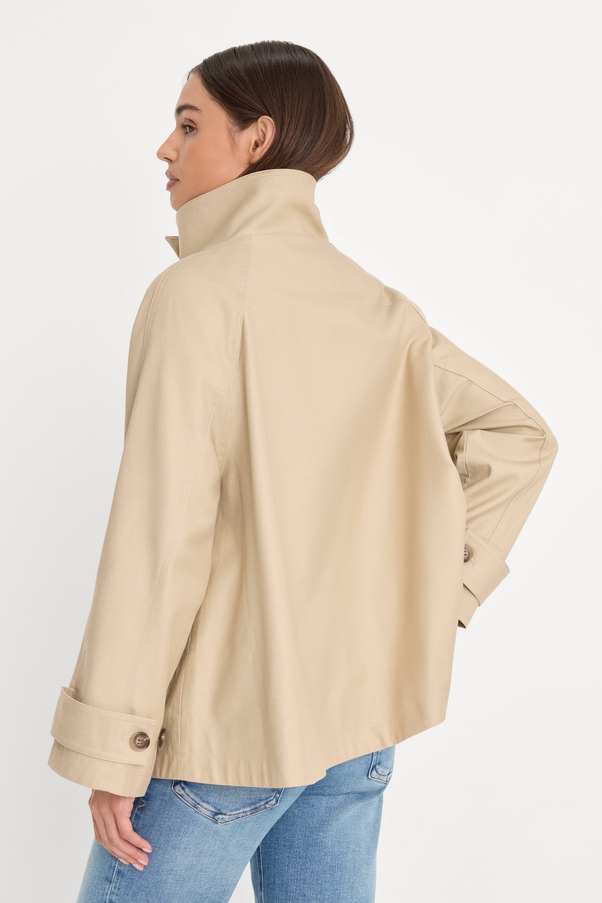 Luxury THE FUNNEL NECK TRENCH LIGHT TAUPE
