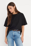 Luxury COTTON OVERSIZED TEE BLACK001