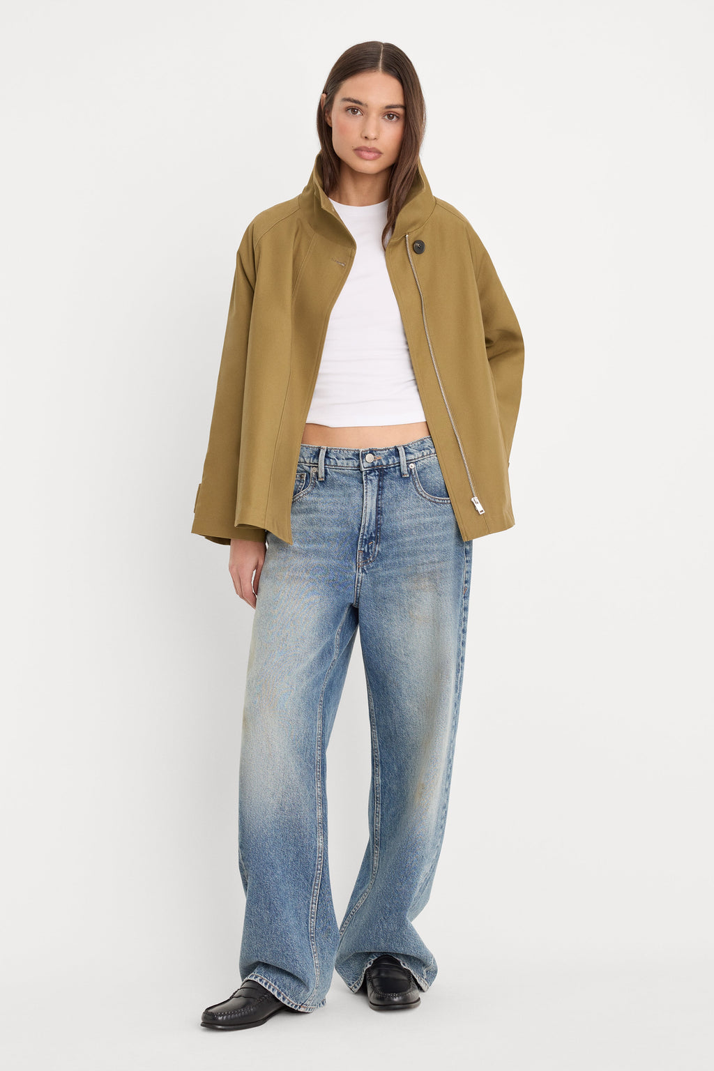 Luxury THE FUNNEL NECK TRENCH FATIGUE