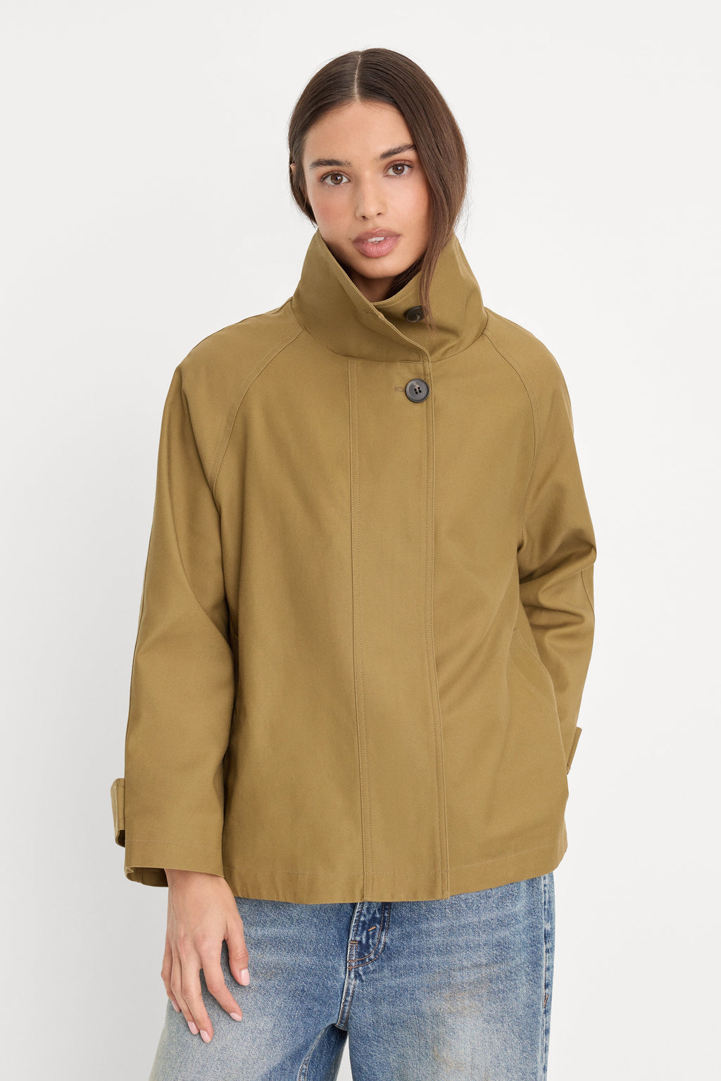 Luxury THE FUNNEL NECK TRENCH FATIGUE