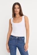 Luxury MICRO RIB TANK TOP WHITE001