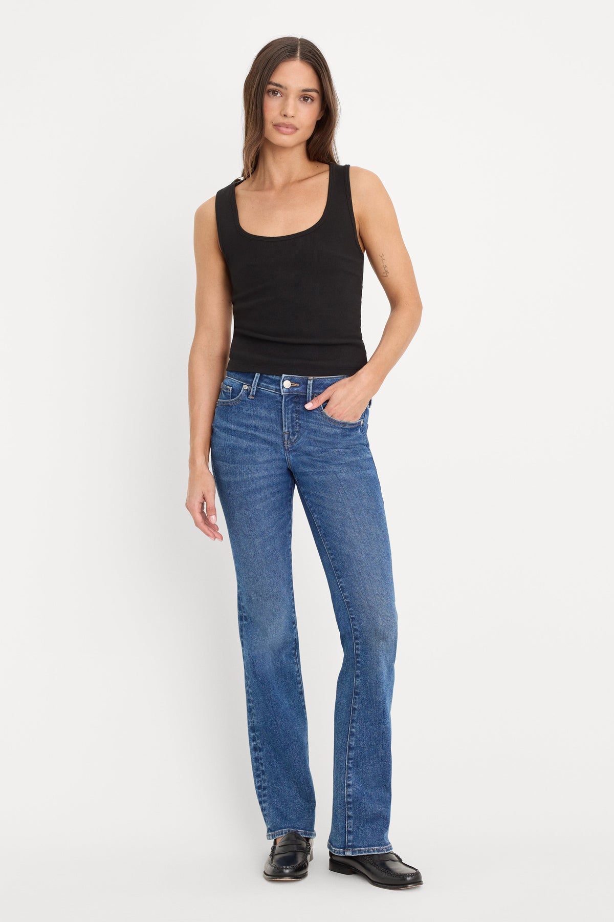 Luxury MICRO RIB TANK TOP BLACK001