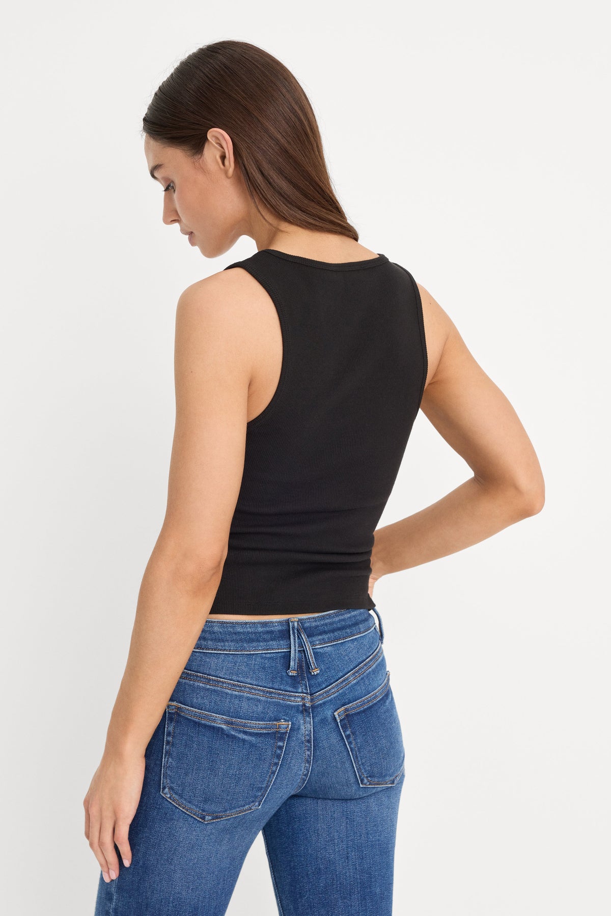 Luxury MICRO RIB TANK TOP BLACK001