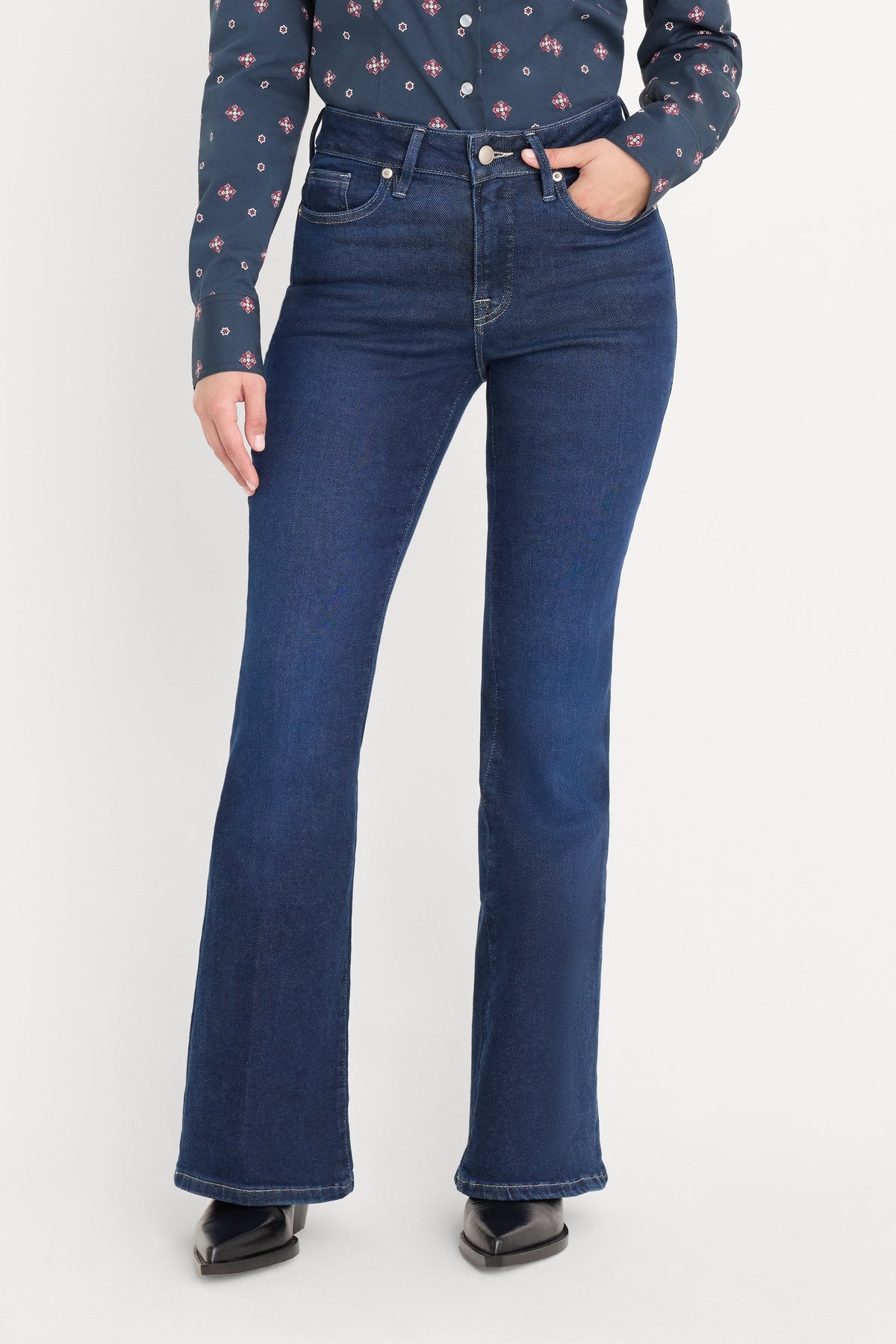 Luxury DOLLY JOLEANS PETITE FLARE JEANS INDIGO1193