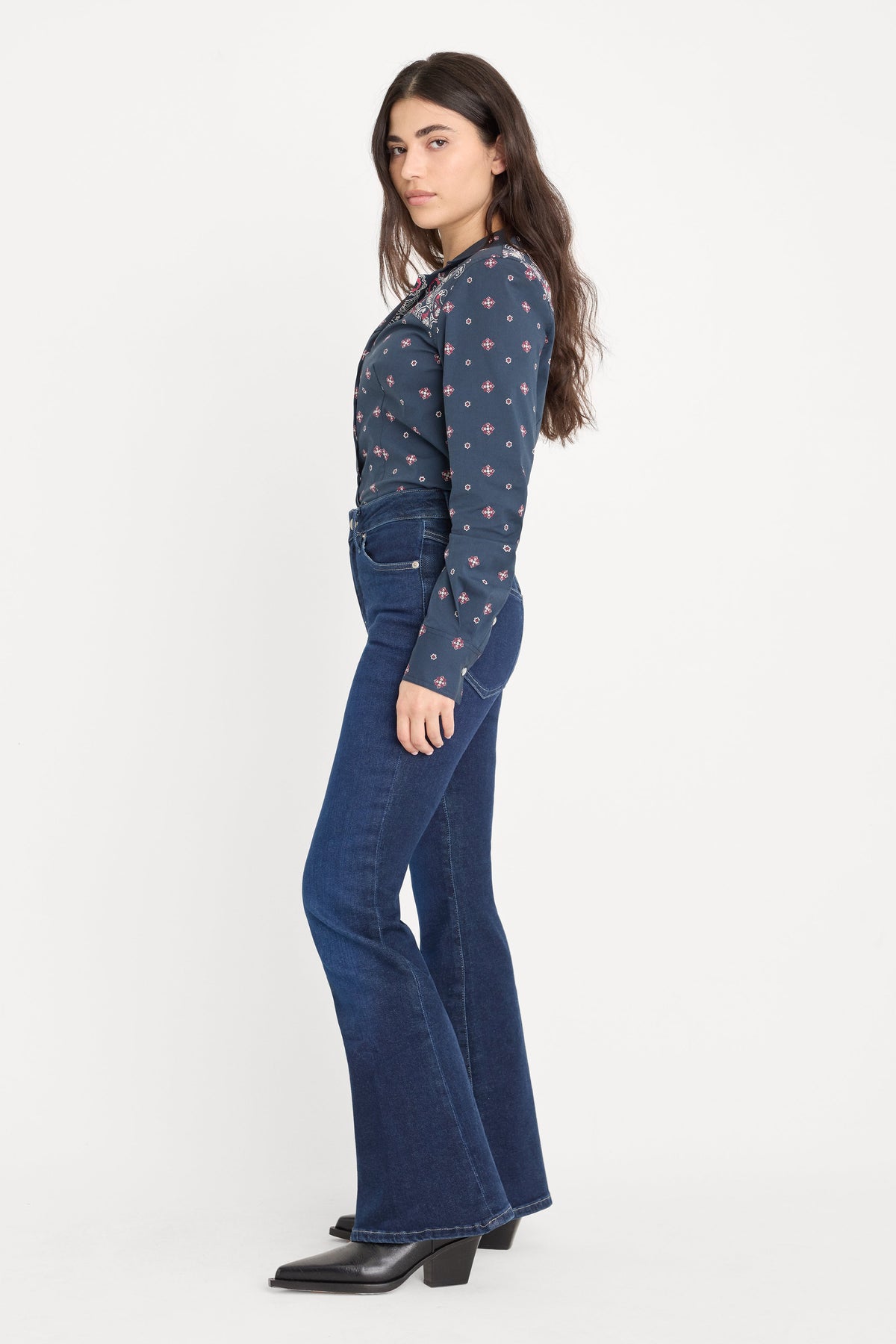 Luxury DOLLY JOLEANS PETITE FLARE JEANS INDIGO1193