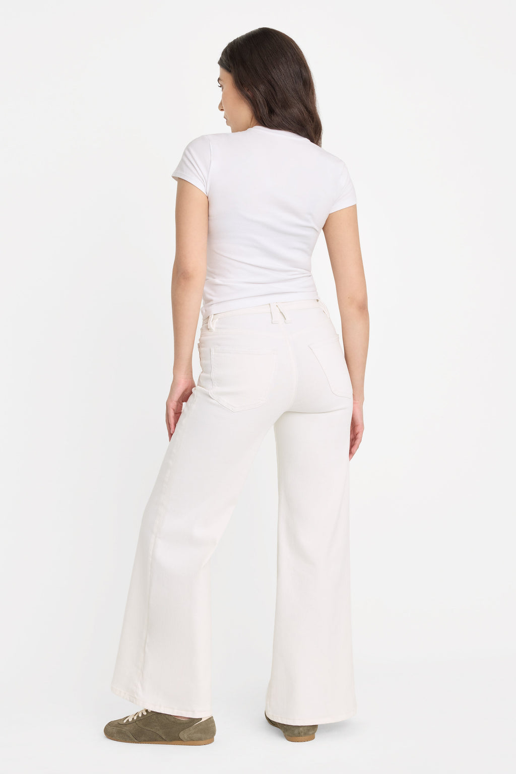 Luxury GOOD PETITE PALAZZO JEANS WHITE001
