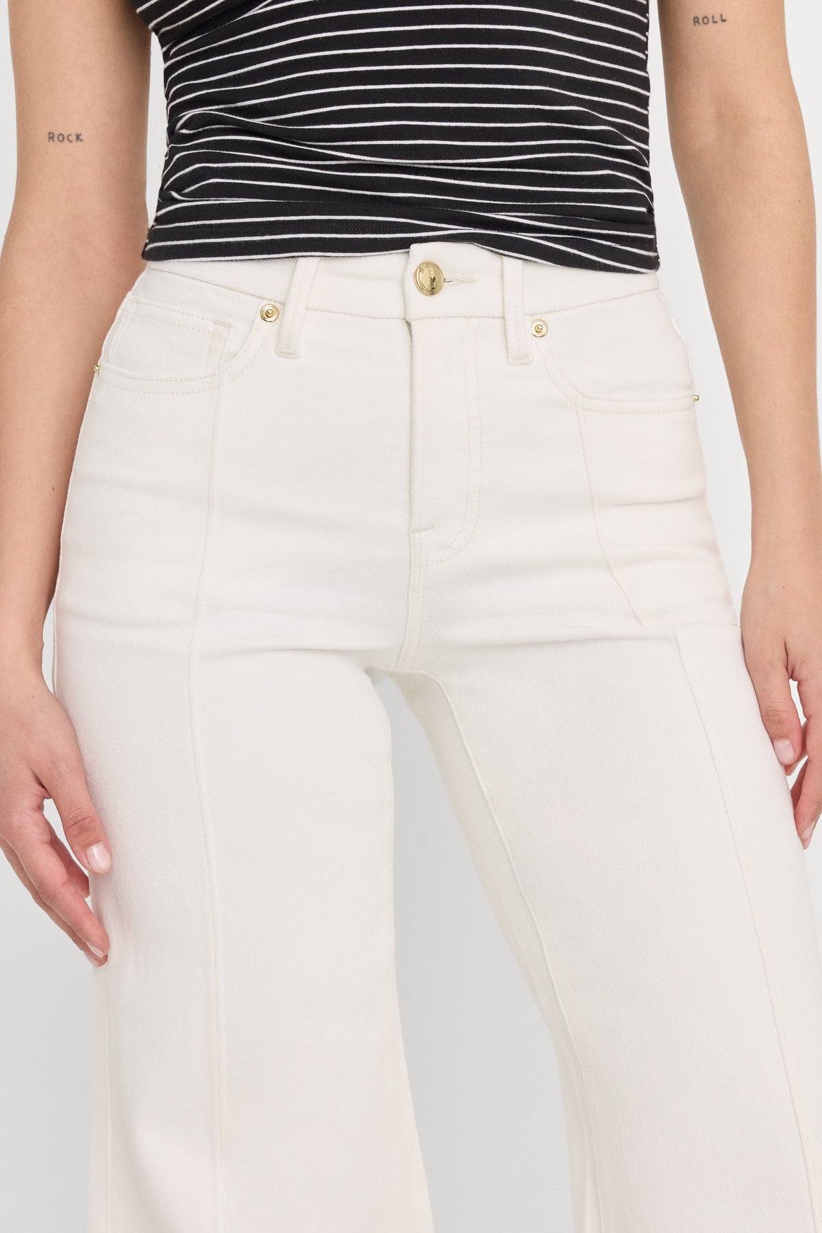 Luxury GOOD PETITE PALAZZO JEANS COTTON WHITE