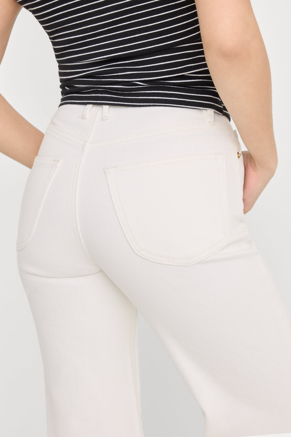 Luxury GOOD PETITE PALAZZO JEANS COTTON WHITE