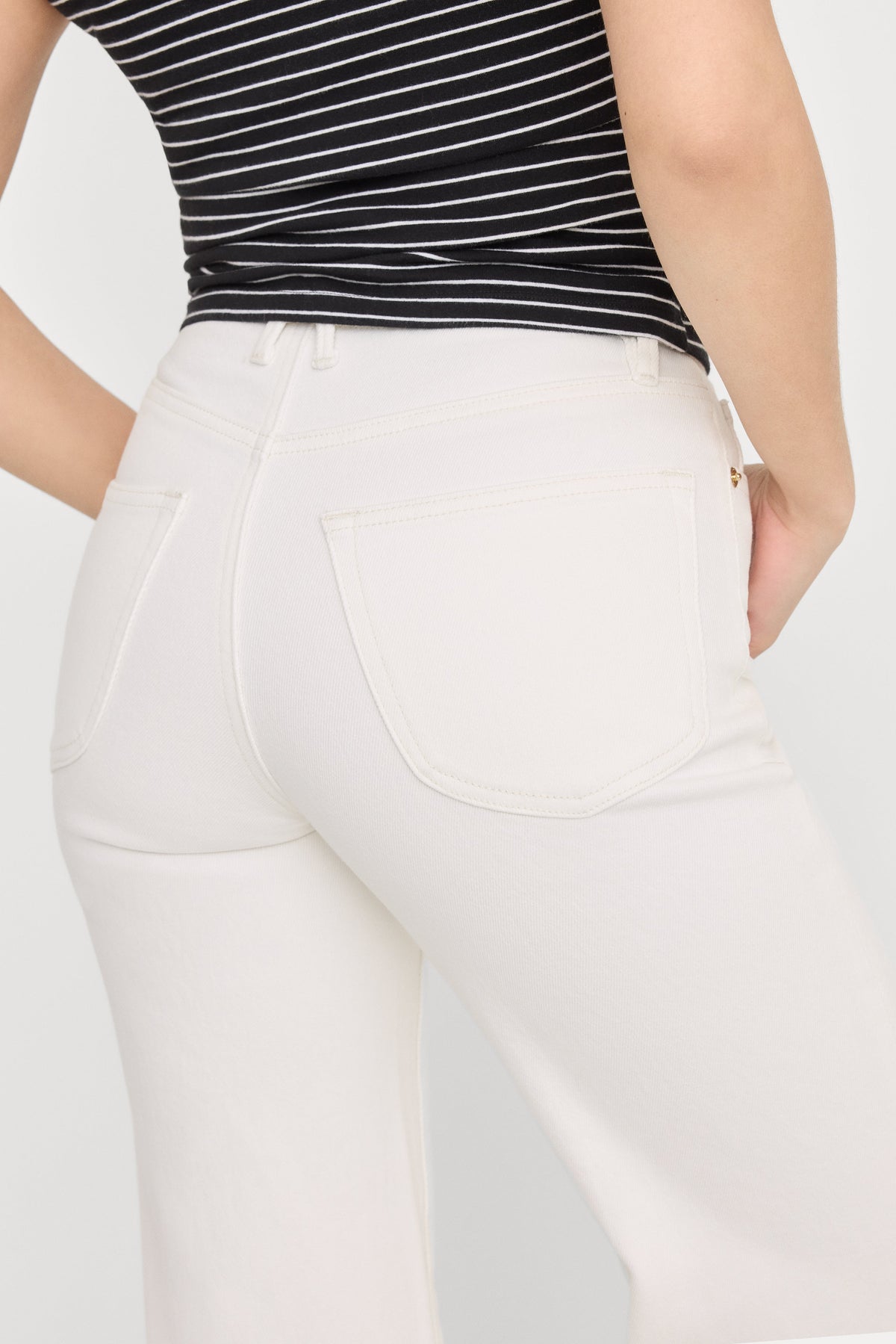 Luxury GOOD PETITE PALAZZO JEANS COTTON WHITE