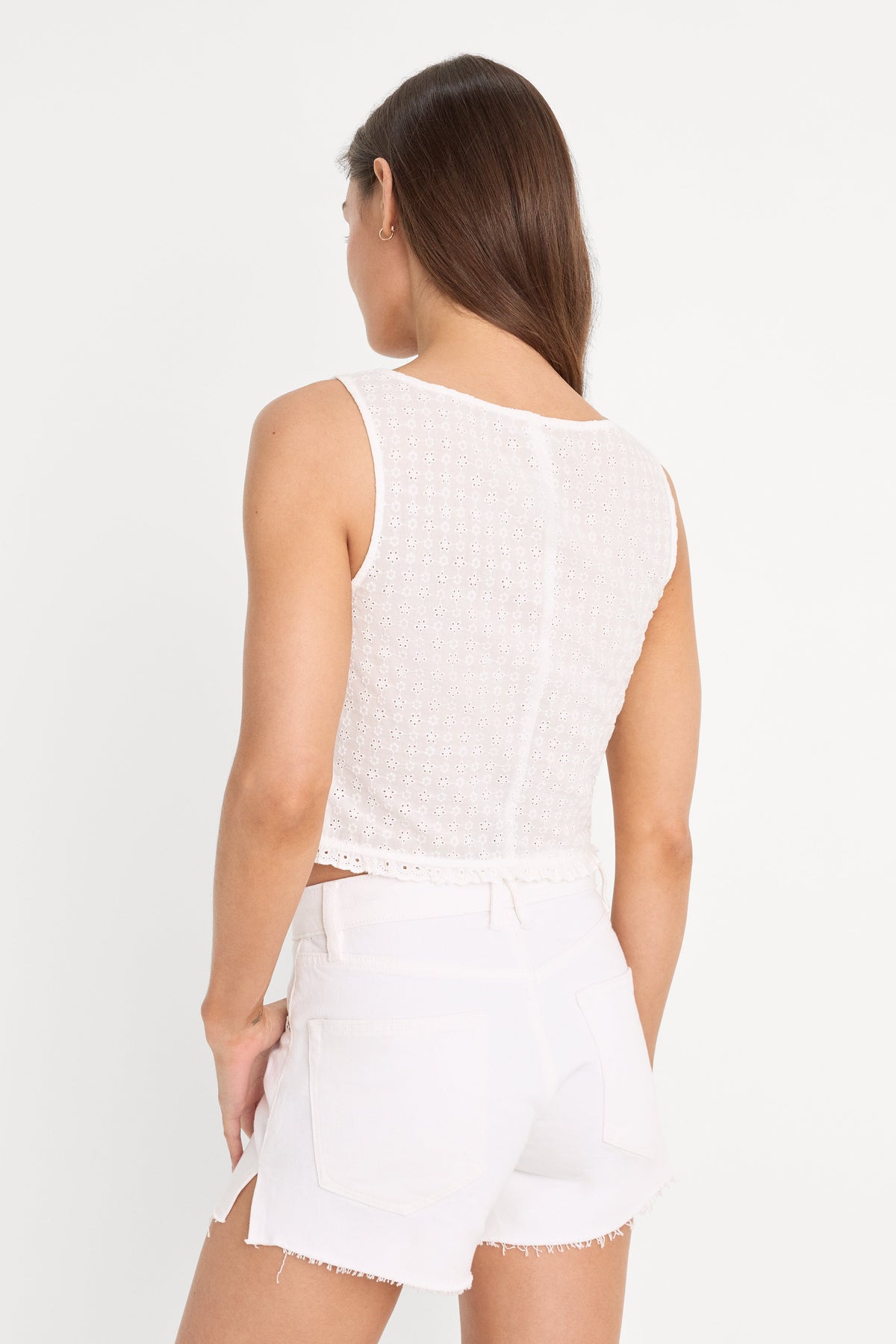 Luxury THE EYELET TOP WHITE001