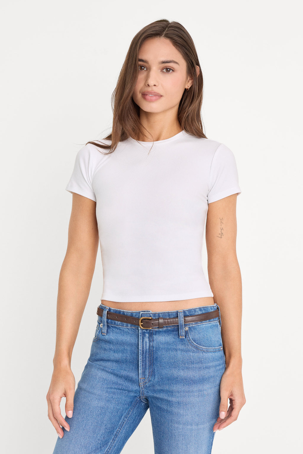 Luxury THE RIB BABY TEE WHITE001