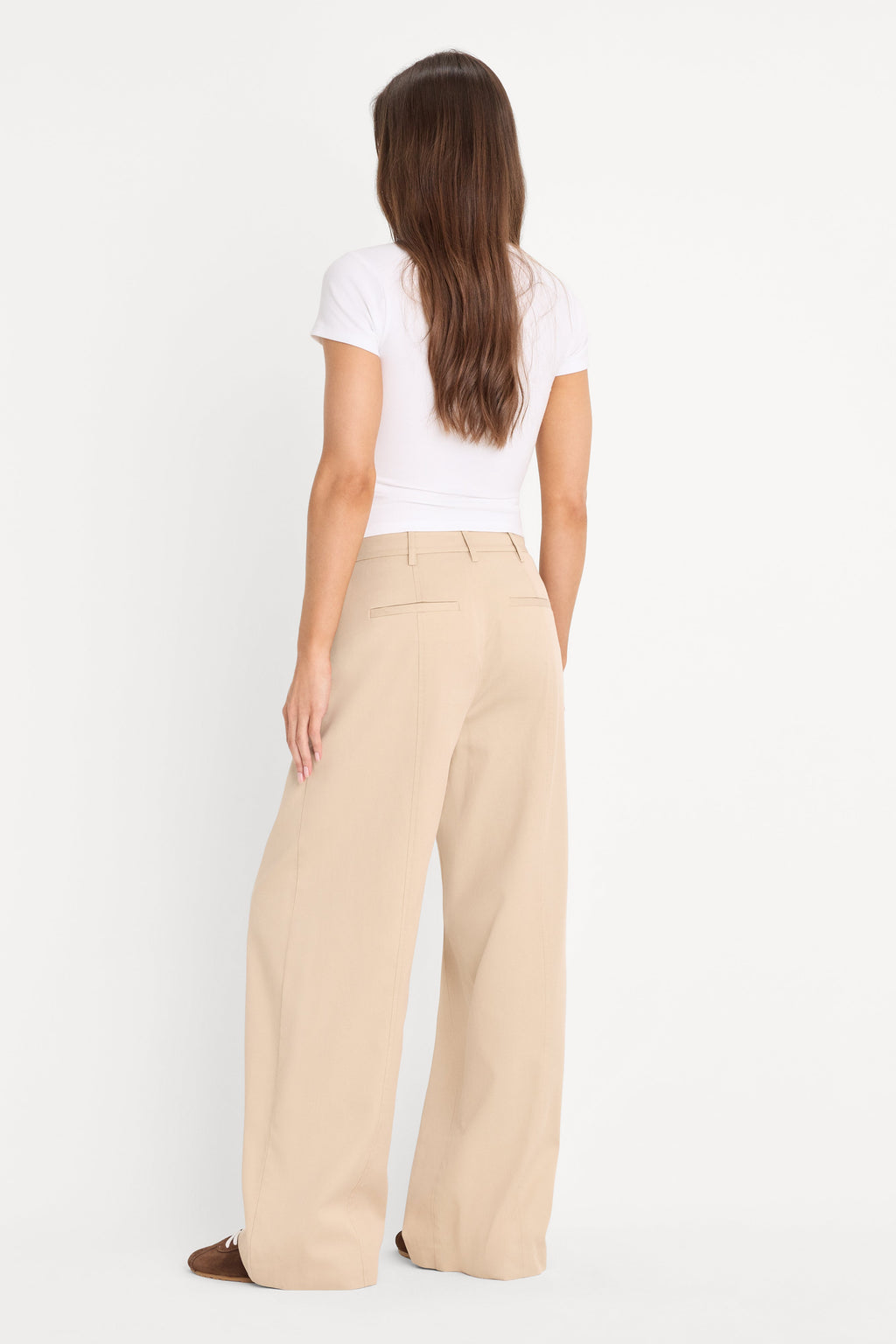 Luxury THE SEAMED WIDE LEG TROUSER LIGHT TAUPE
