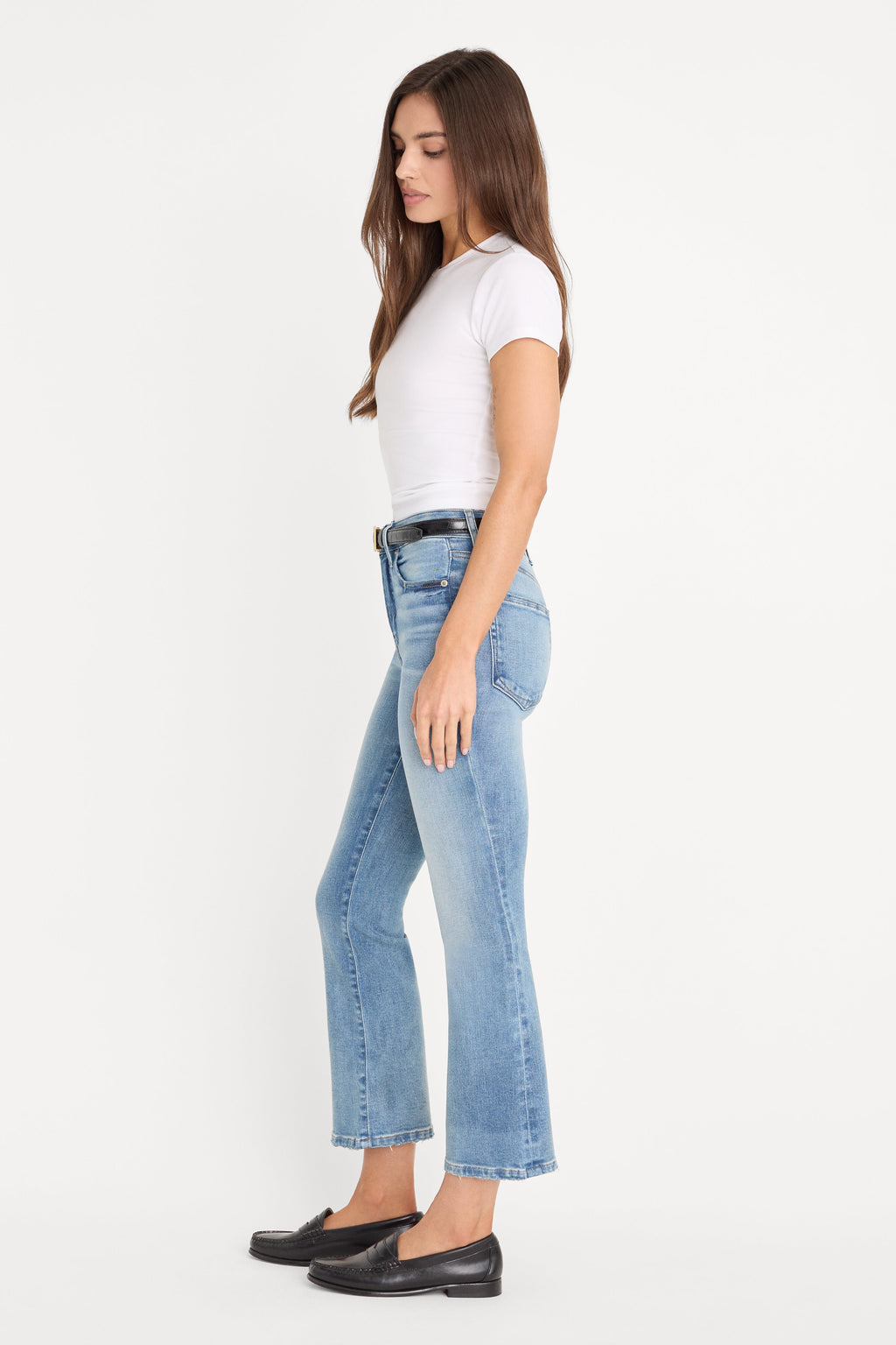 Luxury SOFT TECH GOOD LEGS CROP MINI BOOT JEANS INDIGO1293