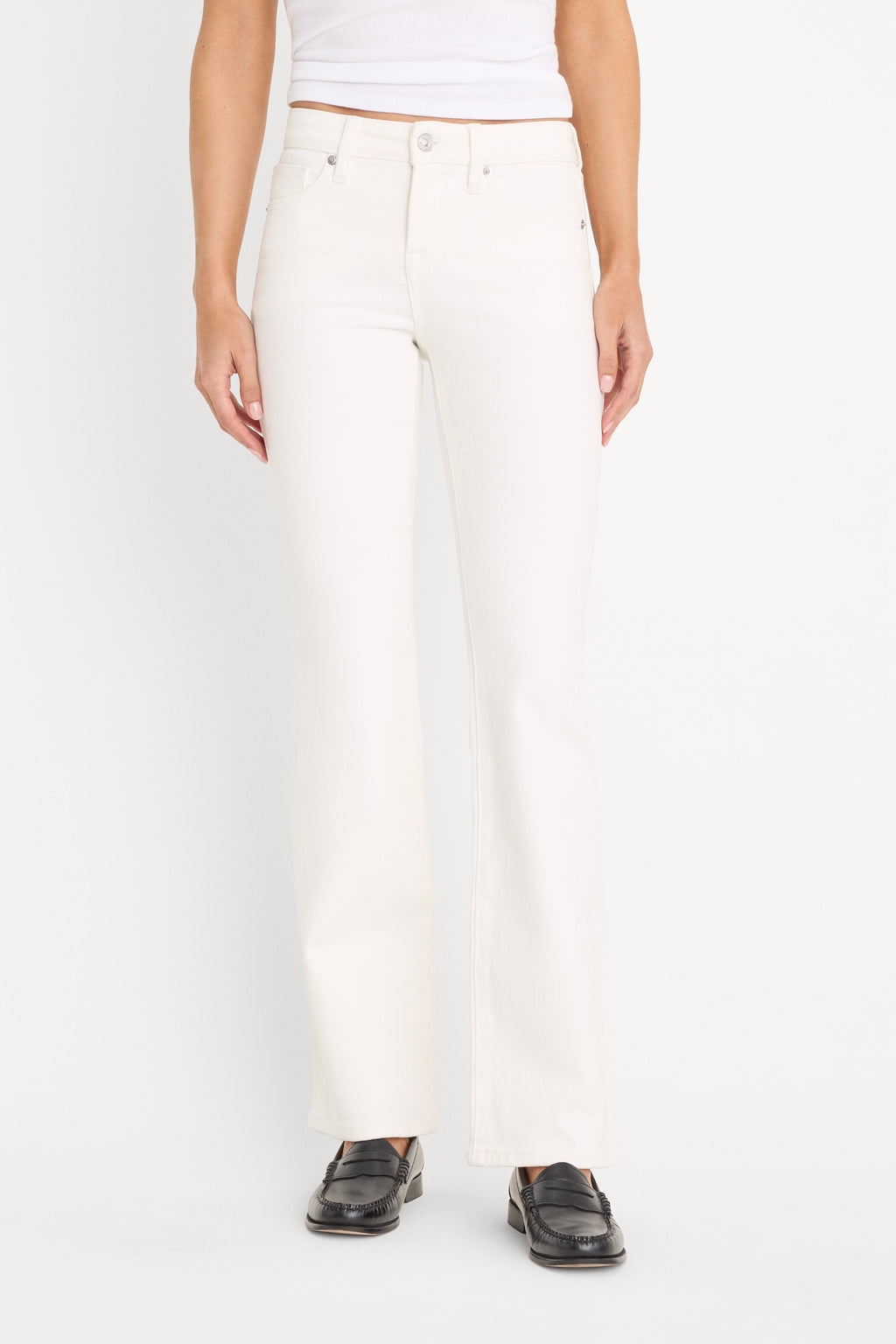 Luxury GOOD LOW RISE BOOTCUT JEANS WHITE001