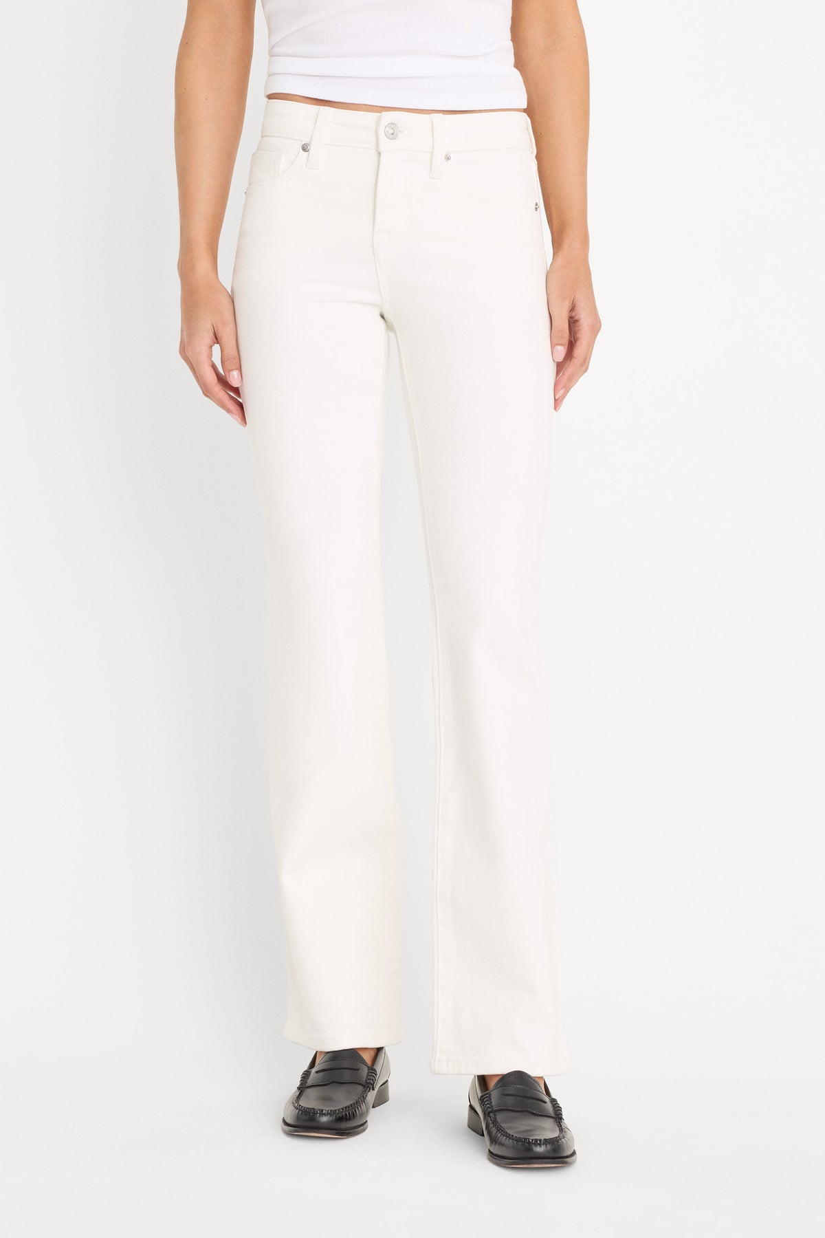 Luxury GOOD LOW RISE BOOTCUT JEANS WHITE001
