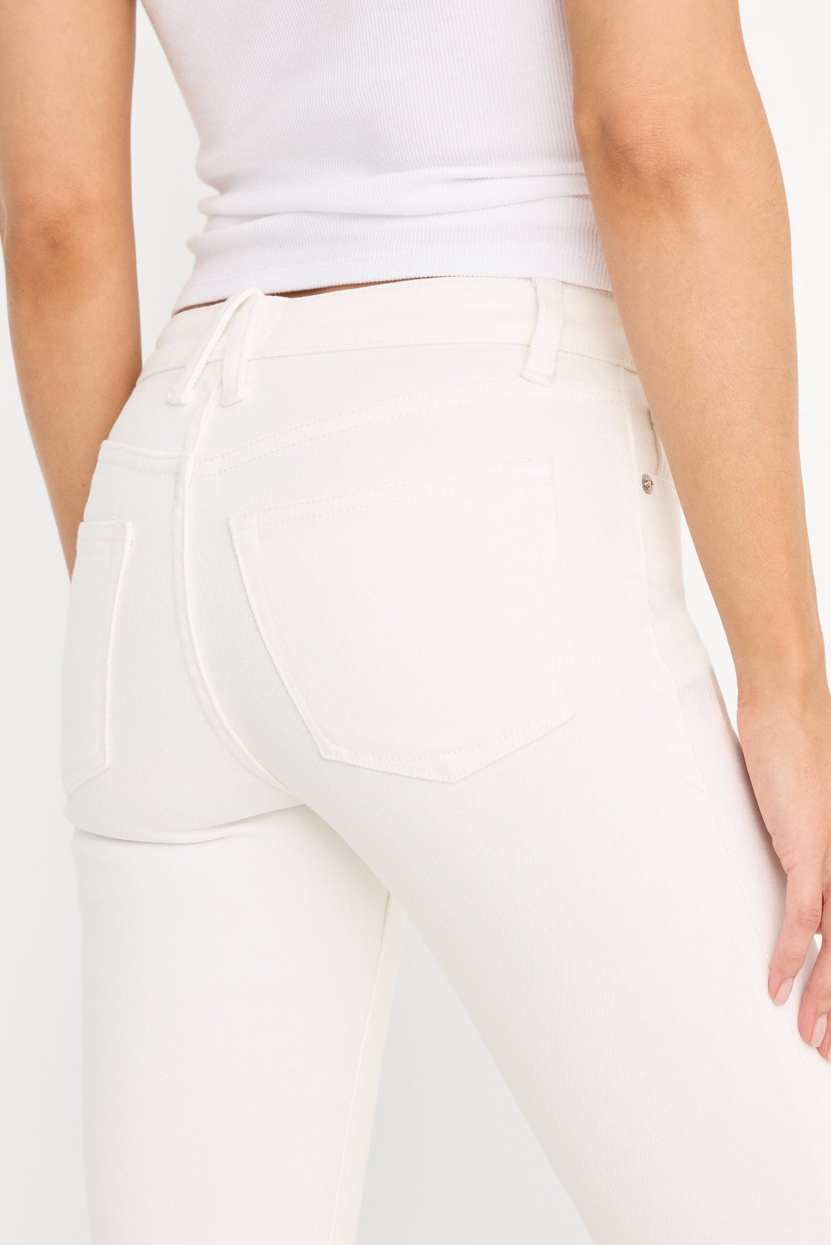 Luxury GOOD LOW RISE BOOTCUT JEANS WHITE001