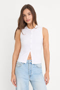 Luxury THE RIB SPLAY TOP WHITE