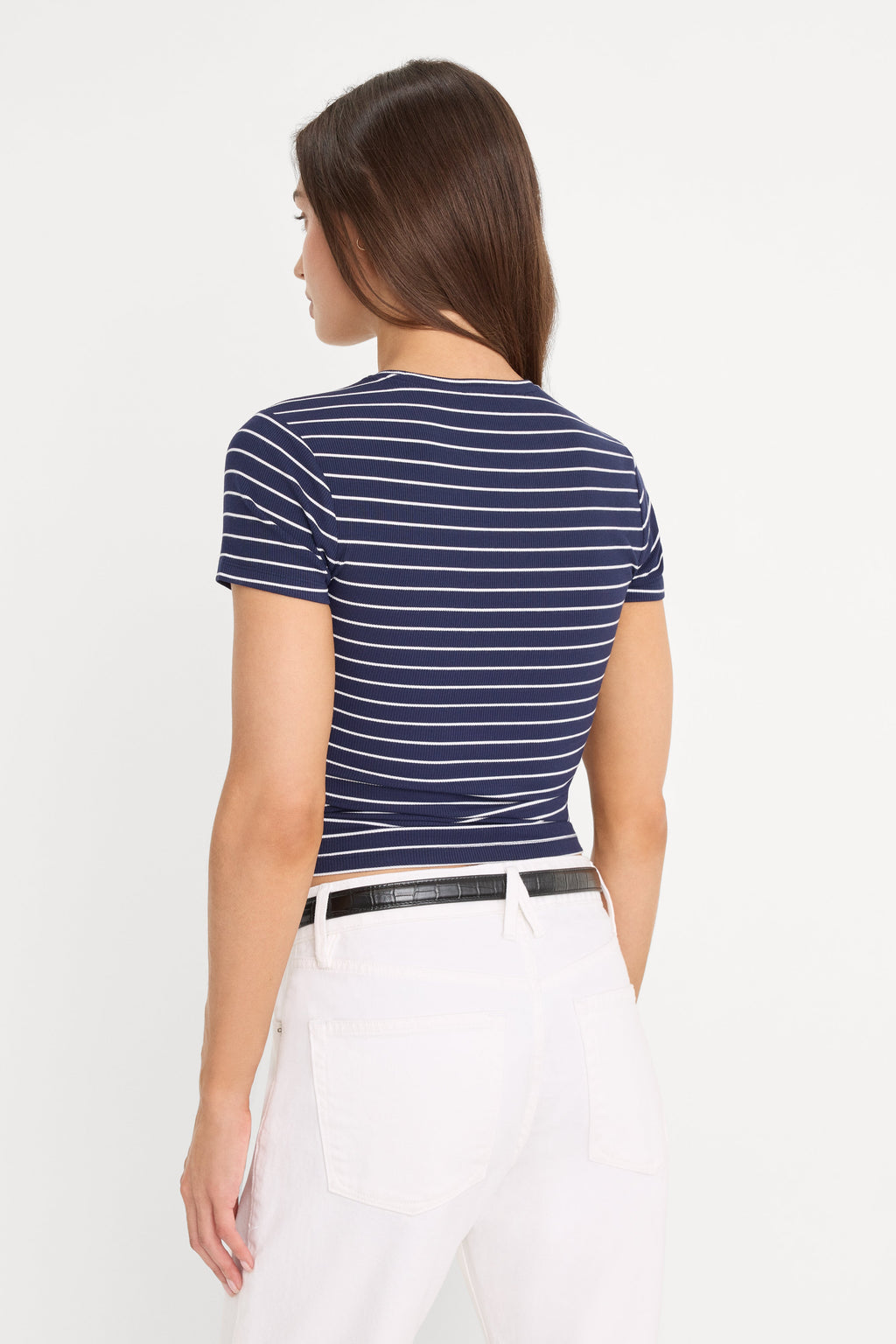 Luxury THE RIB BABY TEE SIMPLE STRIPE HORIZON INK