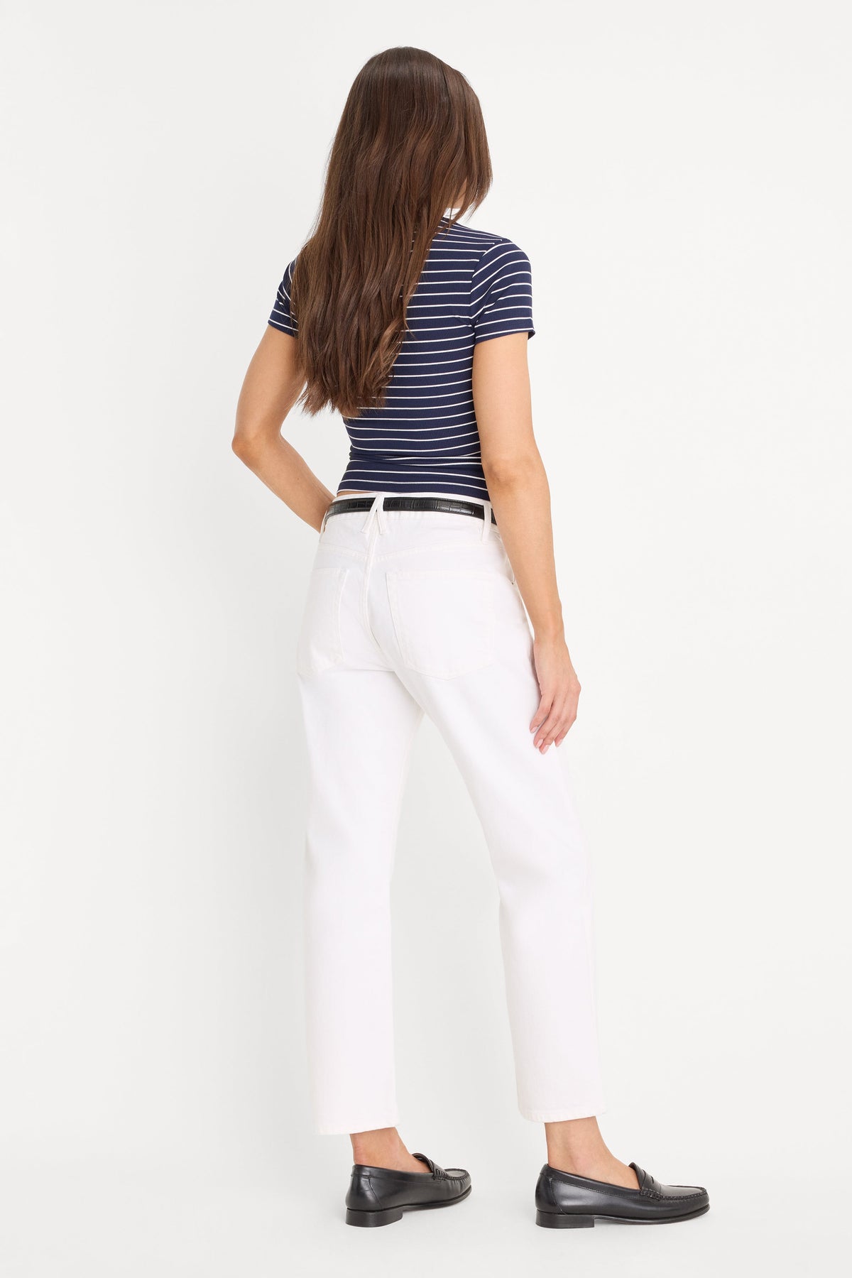 Luxury VINTAGE STRAIGHT ANKLE JEANS WHITE001