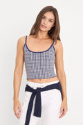 Luxury THE KEEPSAKE TANK NAVY GINGHAM