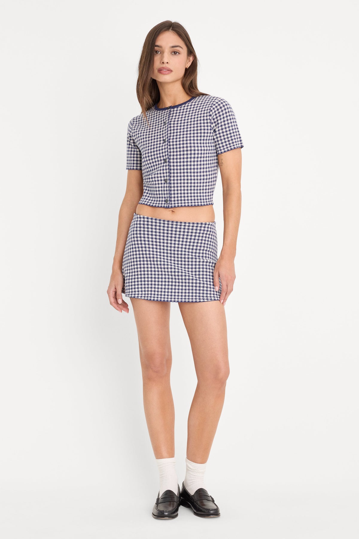 Luxury THE KEEPSAKE CARDIGAN NAVY GINGHAM