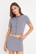 Luxury THE KEEPSAKE CARDIGAN NAVY GINGHAM